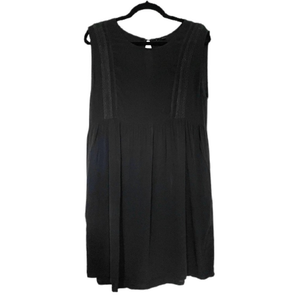 Loft black dress with lace detail